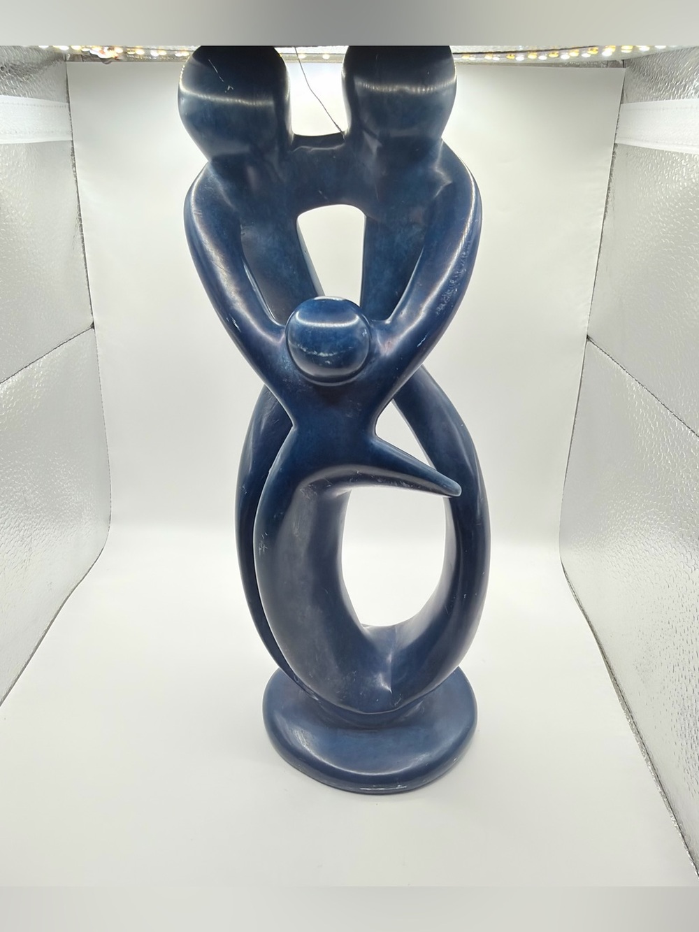 Blue Abstract Family Sculpture - Home Art Accent